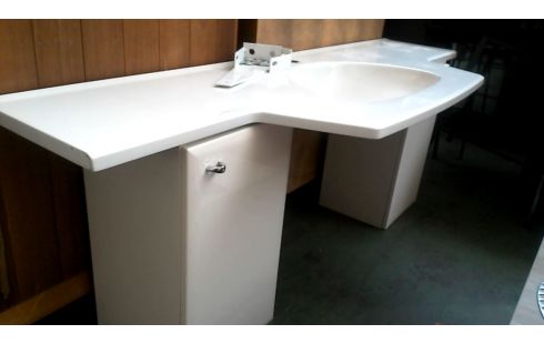 WASBAK MET 2X KASTJE 1 DEUR WIT