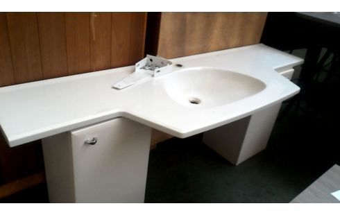 WASBAK MET 2X KASTJE 1 DEUR WIT