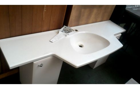 WASBAK MET 2X KASTJE 1 DEUR WIT