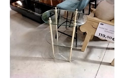 TABLETTE VERRE ET LAITON VINTAGE