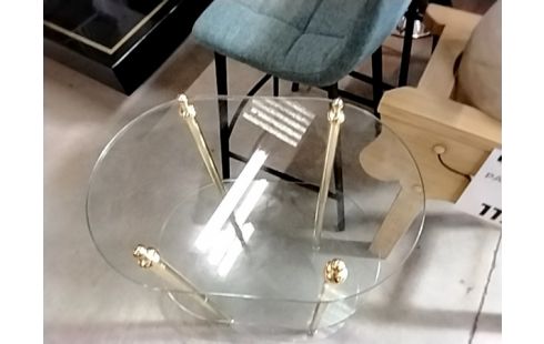 TABLETTE VERRE ET LAITON VINTAGE