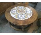 TABLE BASSE RONDE BOIS ET CARRELAGES