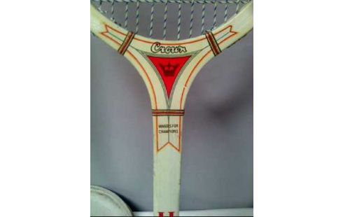 TENNIS-SCHLÄGER CROWN + HÜLLE VINTAGE