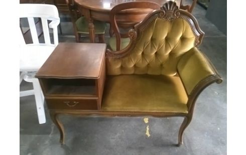 MEUBLE TELEPHONE BOIS ET TISSUS