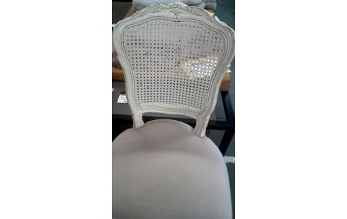 4 CHAISES ECRU TISSU STYLE LOUIS XV