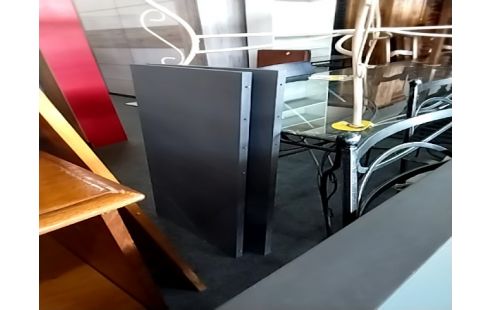 TABLE MODERNE GRISE VERRE AVEC 2 ALLONGES