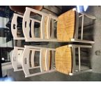 4 CHAISES PEINT BLANC PAILLAGE