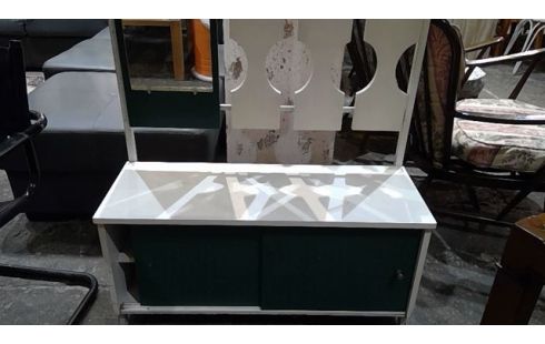 VESTIAIRE METAL VINTAGE 1980 VERT BLAN