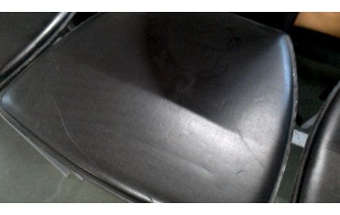 4 STÜHLE SCHWARZ KUNSTLEDER GRAU METALL