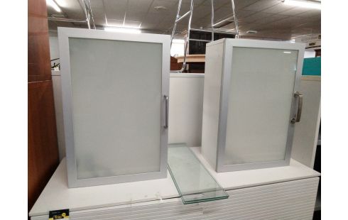 MEUBLE A SUSPENDRE BLANC VITRE