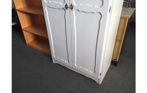 ARMOIRE 2P BLANCHE AVEC PENDERIE VERTICALE (SANS ETAGERE)