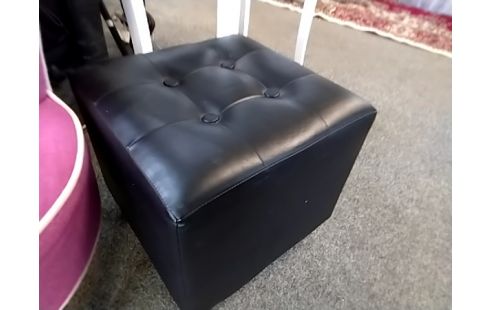 POUF SIMILICUIR NOIR