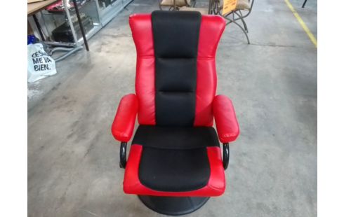 FAUTEUIL RELAX SKAI ROUGE + REPOSE PIED
