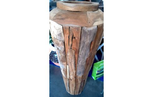 VASE TEAKHOLZ DAS STÜCK