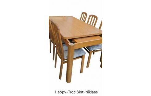 MESA DE COMEDOR MET, , 6 SILLAS ALARGO 55 CM