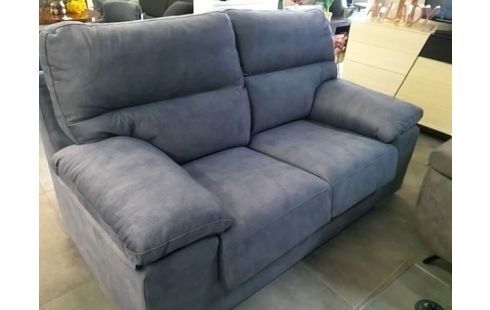 CANAPE TISSU GRIS BLEU 2 PLACE