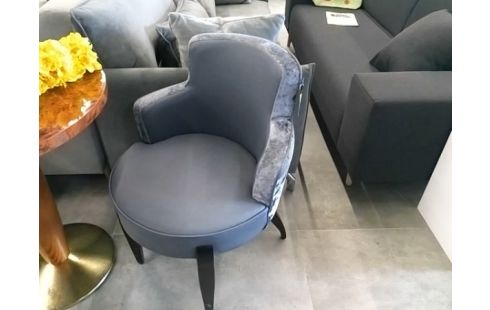 FAUTEUIL VELOURS GRIS VAUZELLE