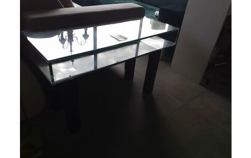 MEUBLE TV VERRE TREMPE ROCHE BOBOIS  L 90 l 40 H 57 CM