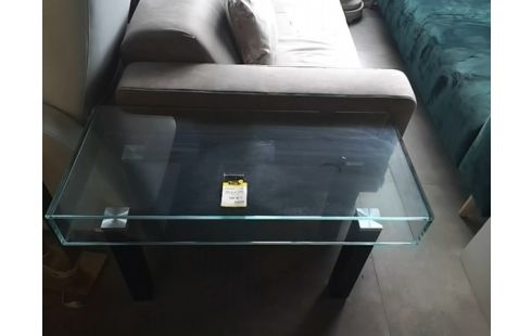 MEUBLE TV VERRE TREMPE ROCHE BOBOIS  L 90 l 40 H 57 CM