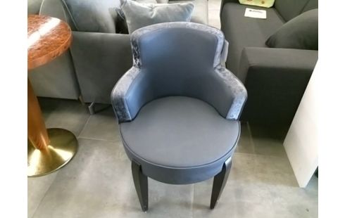 FAUTEUIL VELOURS GRIS VAUZELLE