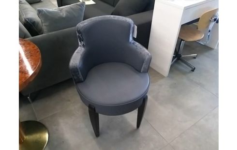 FAUTEUIL VELOURS GRIS VAUZELLE