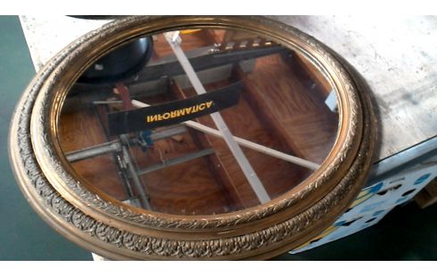 ESPEJO OVALADO, , MARCO DORADO