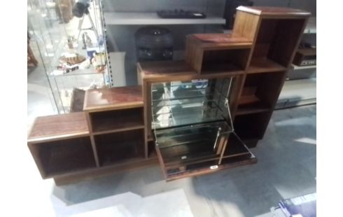 MEUBLE BAR ESCALIER PLANAGE PALISSANDRE