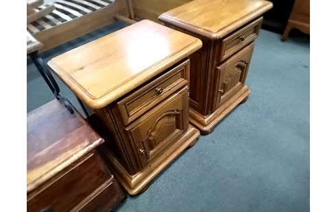 CHEVET 1 TIROIR BOIS RUSTIQUE