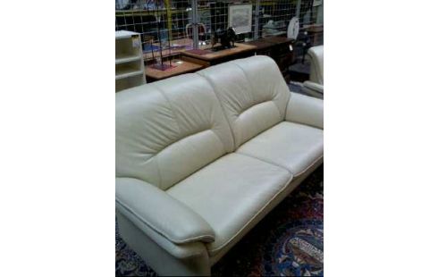 COUCH <ELASTOFORM> 3-SITZER BEIGE LEDERO.
