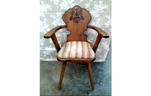 STUHL M.ARML. HOLZ STOFF LANDH.STIL