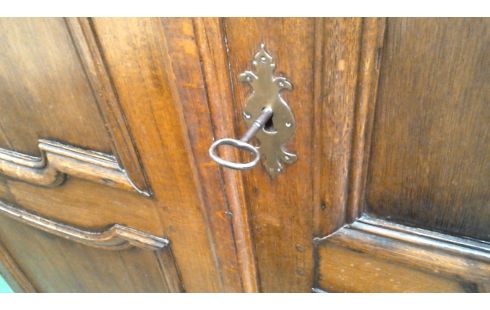 KLEIDERSCHRANK 1 ANTIK XVIII. MASSIV EICHE 2 TÜREN