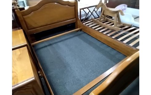 LIT 140X190 BOIS RUSIQUE avec sommier