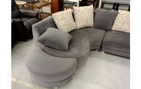 CANAPE D'ANGLE TISSU GRIS + MERIDIENNE PIVOT