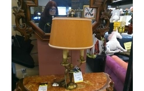 LAMPE ST BOUILLOTTE EN LAITON 3 LUMIERES XX EME