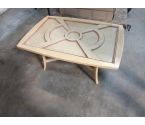 TABLE BASSE STYLISEE CHENE MASSIF