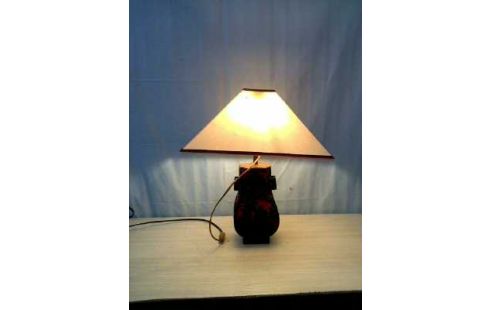 TISCHLAMPE ROT/SCHWARZ FLORAL 1-L CHINES.