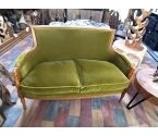 BANQUETTE STYLE LOUIS XVI VELOURS VERT