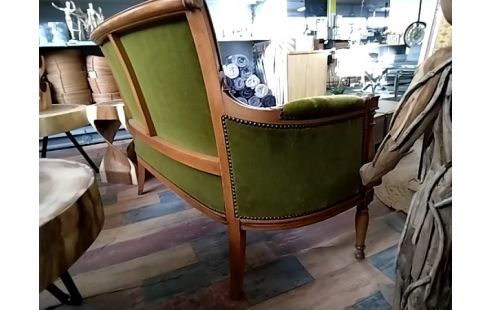 BANQUETTE STYLE LOUIS XVI VELOURS VERT
