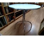 TABLE BISTROT RONDE BLANC ET CHROME