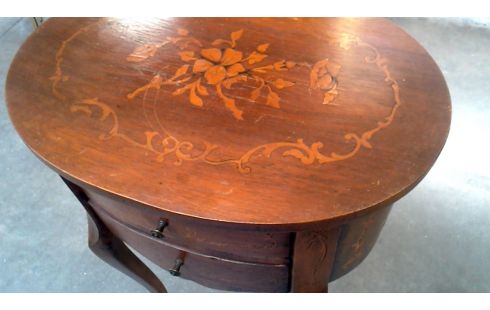 ARCÓN OVALADO, , MARQUETERÍA 2 CAJONES