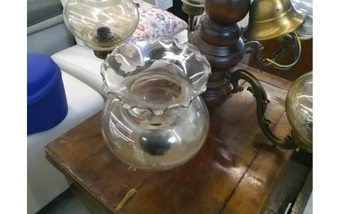 LUSTRE 5 BRANCHES BOULE EN VERRE