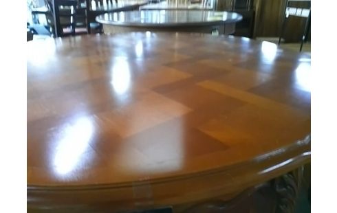 TABLE RONDE STYLE LOUIS XV AVEC 1 ALLONGE