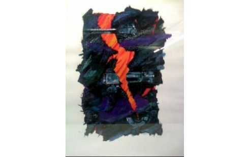 BILD IM RAHMEN <GEORG SCHWEIZER> ABSTRAKT