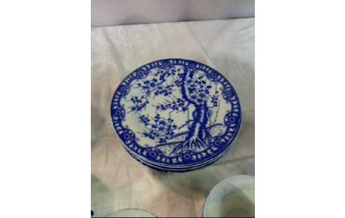 PORZELLANSET BLAU KIRSCHBLÜTE 11-TLG.