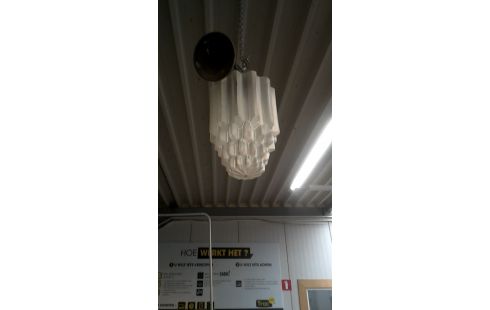 HANGLAMP HALLAMP ART DECO MAT GLAS