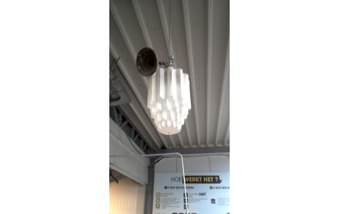 HANGLAMP HALLAMP ART DECO MAT GLAS