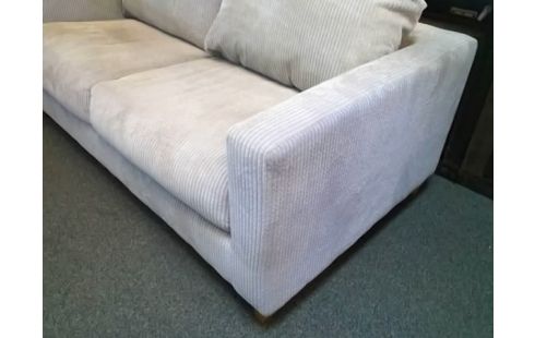 CANAPE 2P TISSU BEIGE (FERMETURE ECLAIR OREILLE CASSEE)