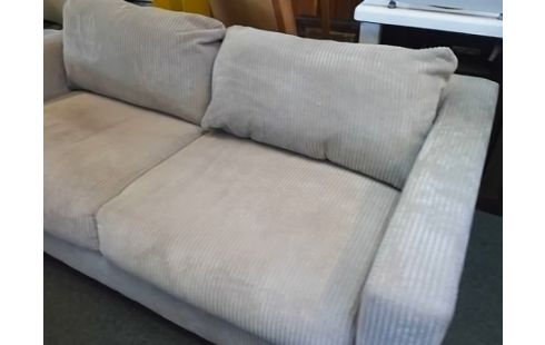 CANAPE 2P TISSU BEIGE (FERMETURE ECLAIR OREILLE CASSEE)