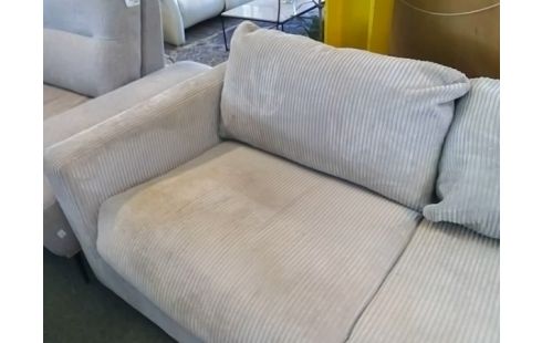 CANAPE 2P TISSU BEIGE (FERMETURE ECLAIR OREILLE CASSEE)