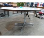 TABLE OVALE PIED CHROME PLATEAU BLANC